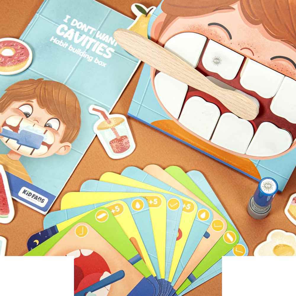نموذج لعبة تعلیمیة من KidFans: لا أرید أن أعانی من تسوس الأسنان (الرمز 2414) | التثقیف الصحی للأسنان