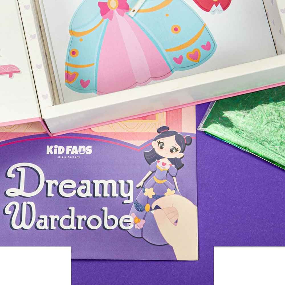 لعبة KidFans Dream Closet التعلیمیة، الرمز 2415 | تصمیم وتزیین الملابس بالأکالیل